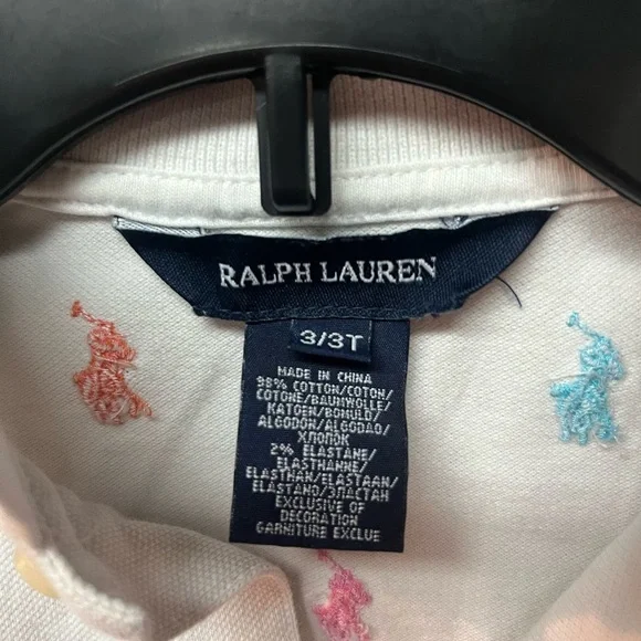 Ralph Lauren Kids Polo Shirt with Colorful Embroidery. 3T - Picture 3 of 4